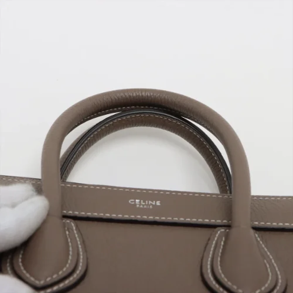 Celine Vintage Pre-owned Leather handbags Gray Dames