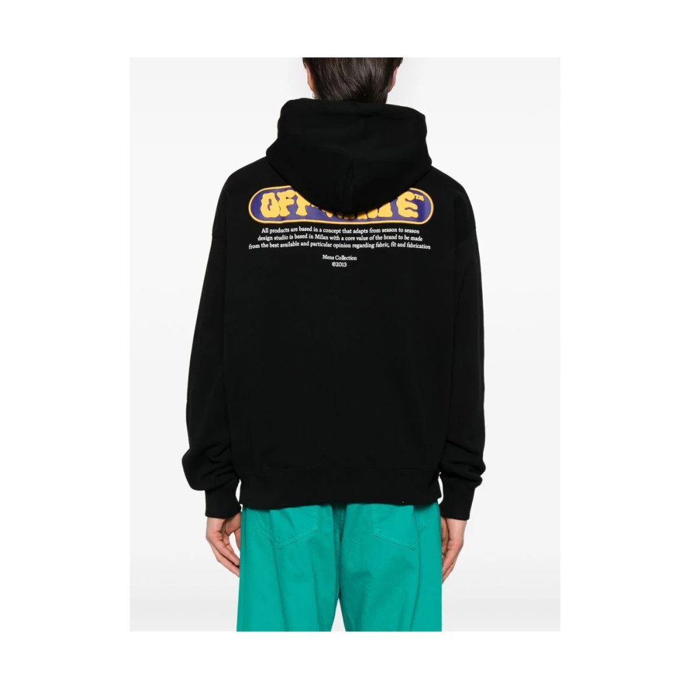 Off White Zwarte Geribbelde Sweatshirt met Zak Black Heren