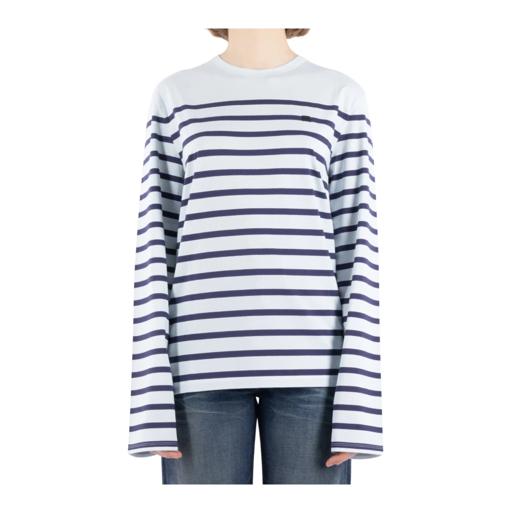 Acne Studios Gestreept Blauw T-shirt Blue Dames