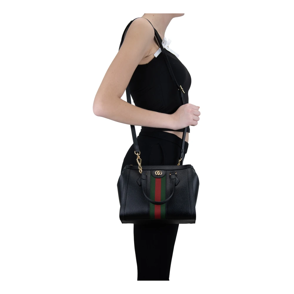 Gucci Leren Schoudertas met `Gg` Logo Black Dames