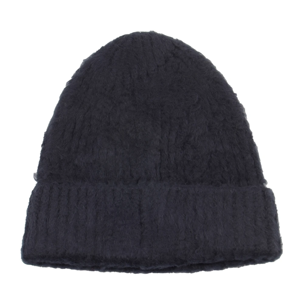 Roberto Collina Blauwe Gebreide Hoeden Collectie Blue Heren