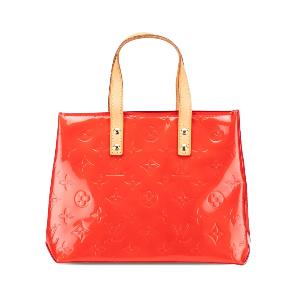 Louis Vuitton Vintage Women's Red Pre-Owned Elegant Embossed Leather Tote