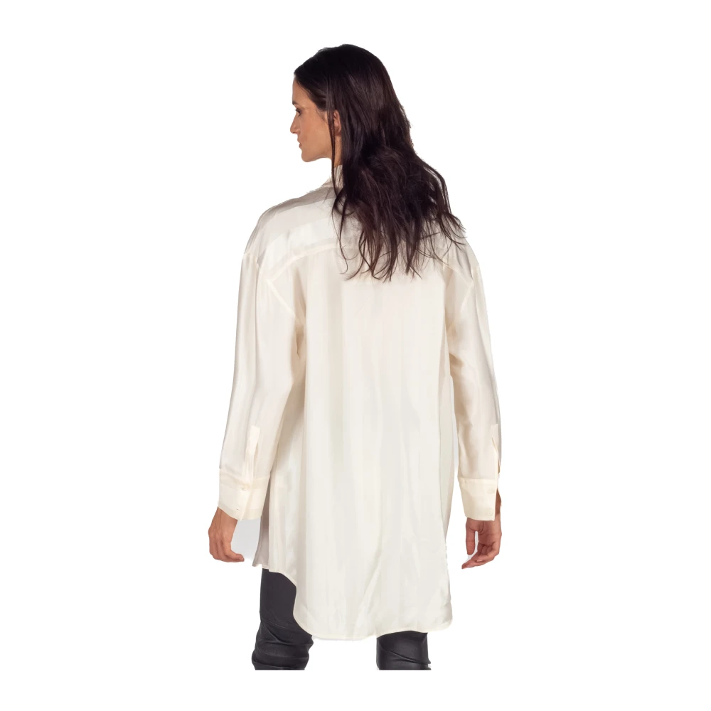 Semicouture Gestreepte cady shirt in beige Dames