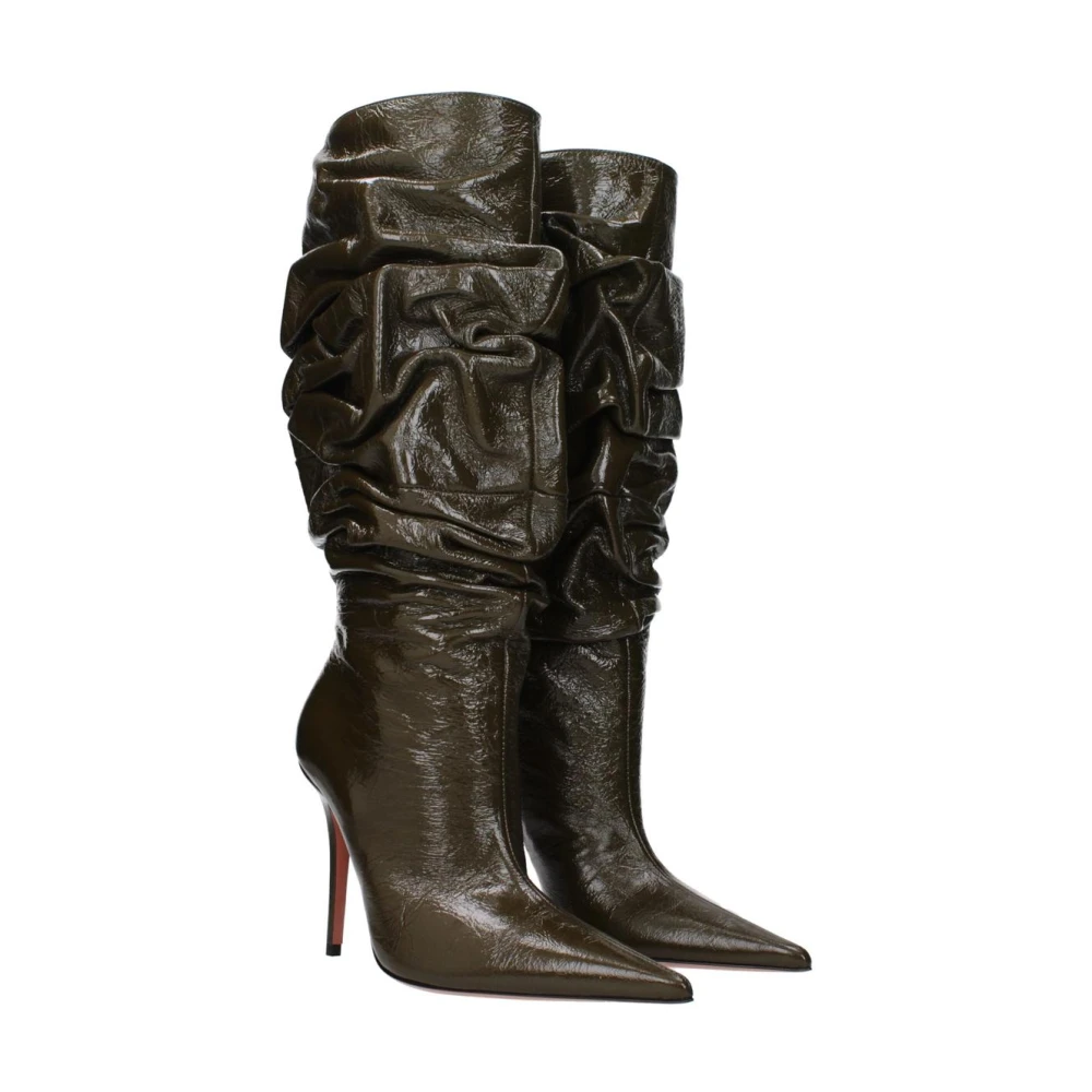 Amina Muaddi Mujer Verde Zapatos, Talla: 36 Eu