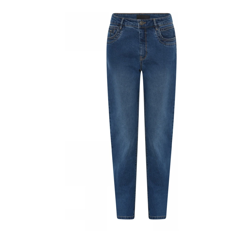 C.ro Women's Blue Denim Zipper Detail Trousers - Slim Fit Jeans - 3XL - Jeans