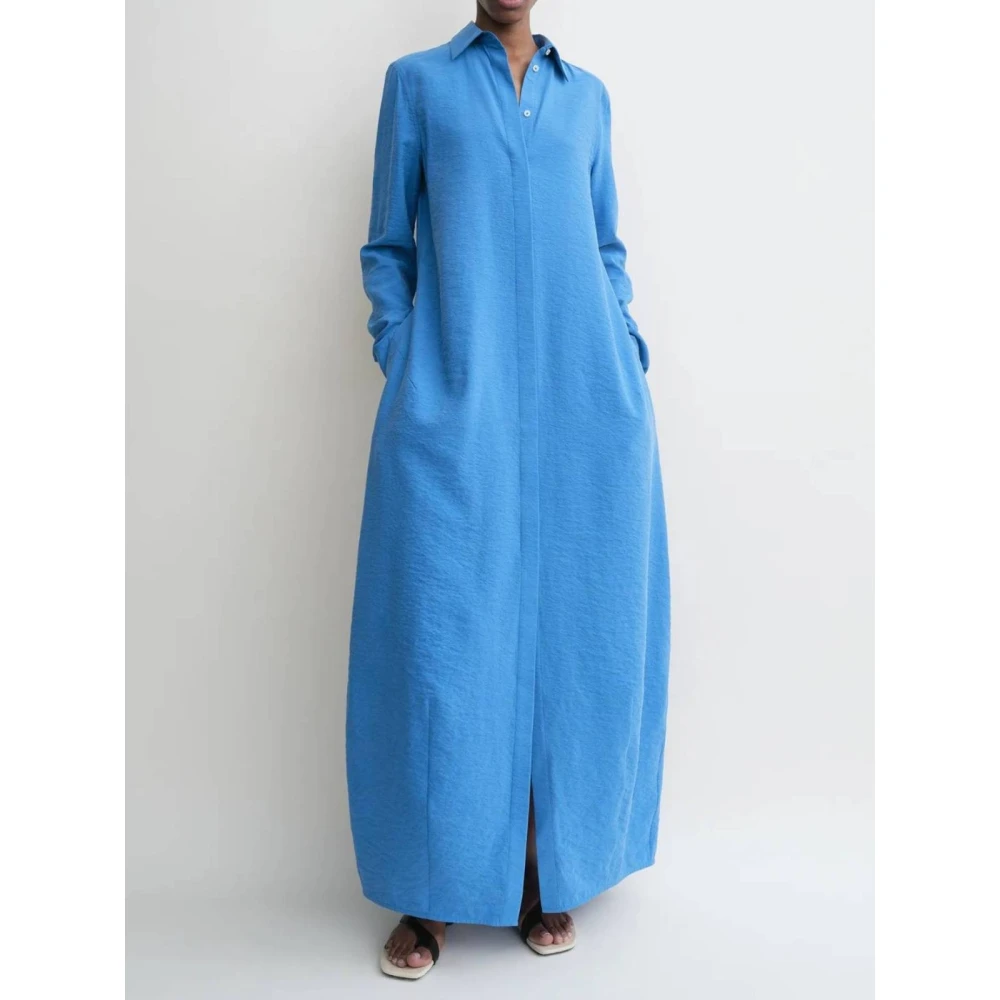 TotêMe Blauwe Zijden Overhemdjurk Blue Dames