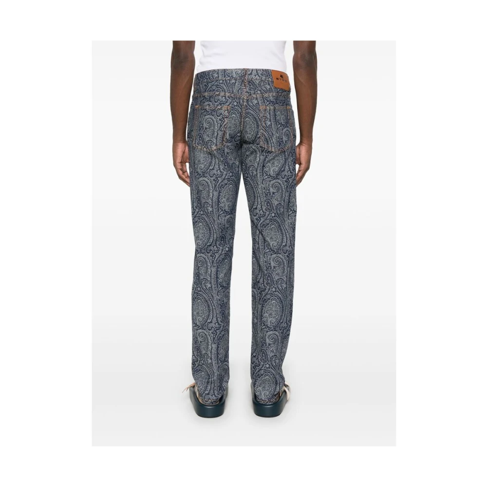 ETRO Blauwe Klassieke Five-Pocket Jeans Blue Heren