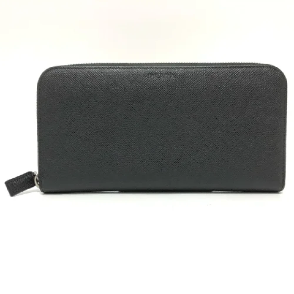Prada Vintage Pre-owned Leather wallets Black Dames