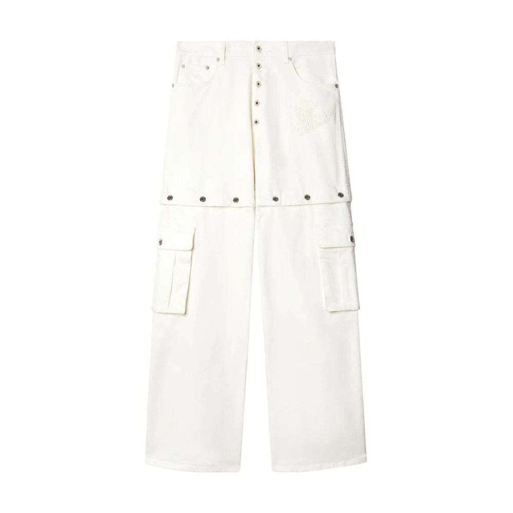 Off White Wide Jeans White Heren