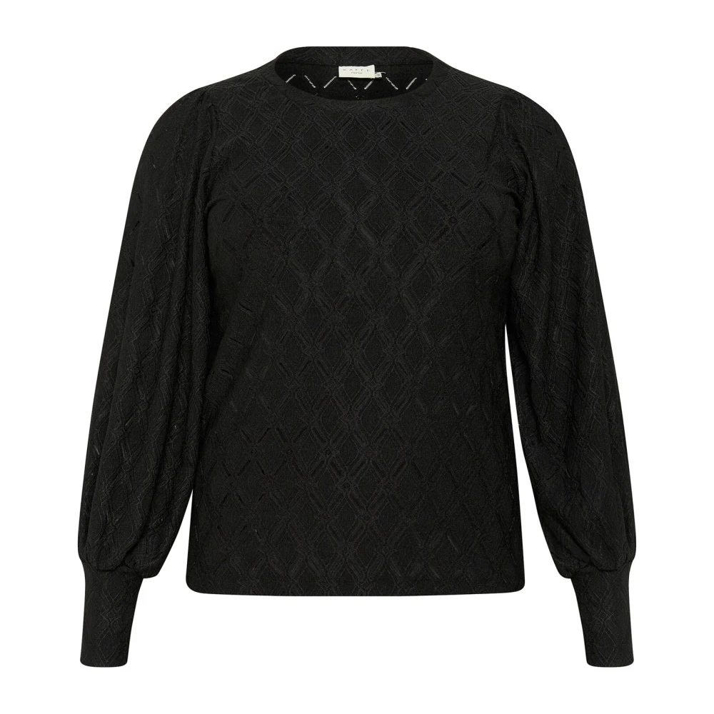 Kaffe Curve Elegante Kant Blouse Zwart Diep Black Dames