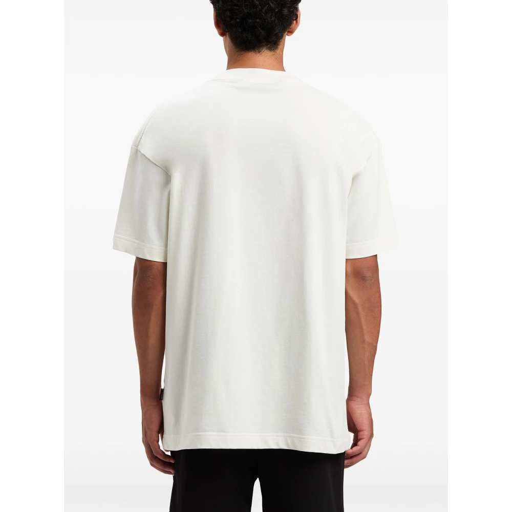 Palm Angels Wit Logo Hals T-shirt White Heren