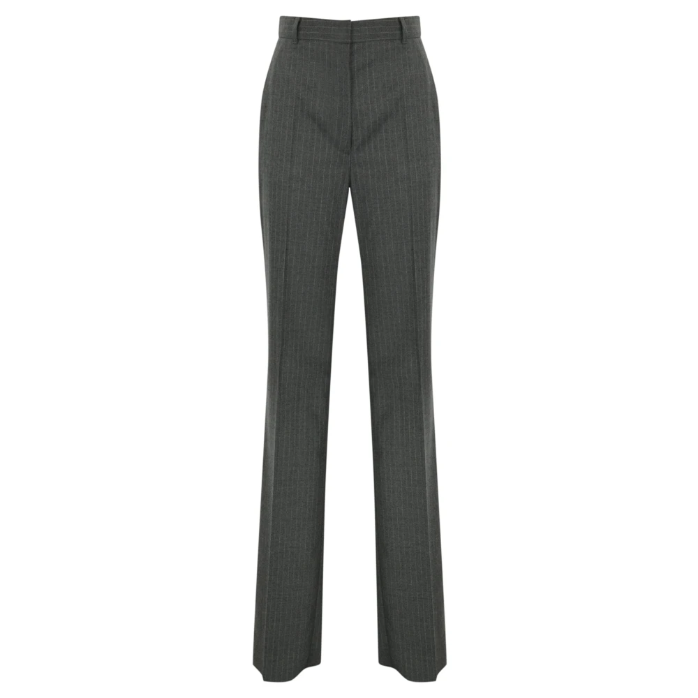 Max Mara Studio Grijze Flanellen Gestreepte Broek Gray Dames