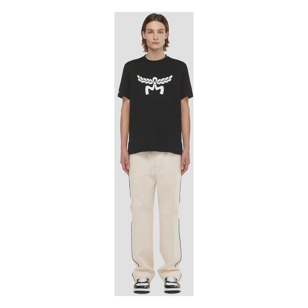 MCM T-shirt met Laurel-logo gemaakt van biologisch katoen Black Unisex