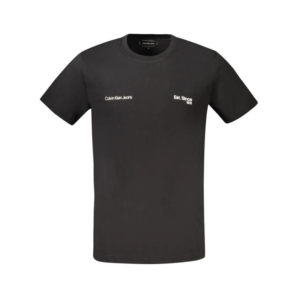 Calvin Klein Zwart Katoenen T-shirt | Stijlvol Black Heren