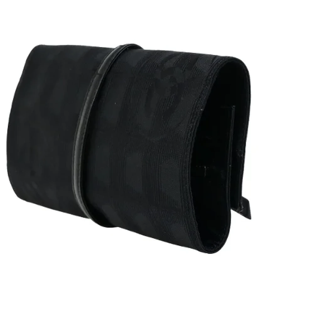 Chanel Vintage Pre-owned Canvas clutches Black Dames