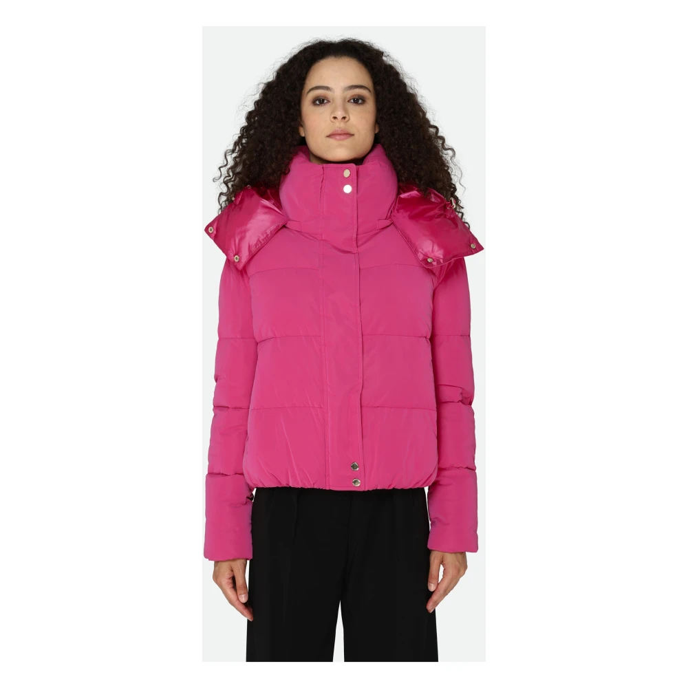 PATRIZIA PEPE Fuchsia Puffer Bomber Jas Purple Dames