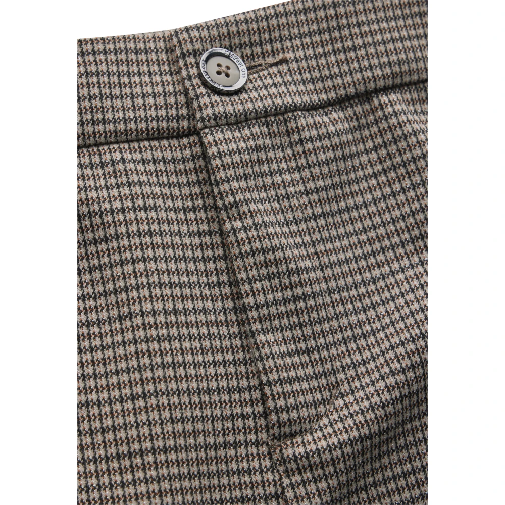 Street One Geruite Wide Leg Broek Brown Dames