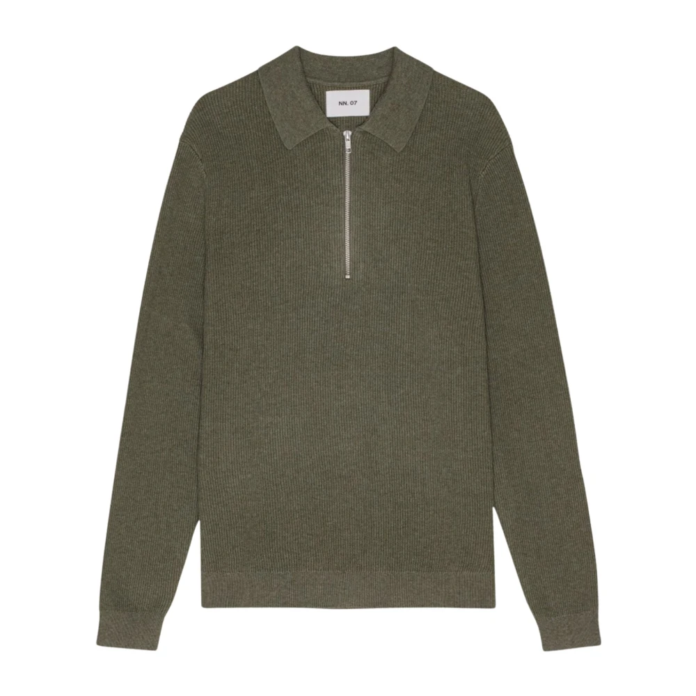 Nn07 Half Zip Polo in Capers Green Heren