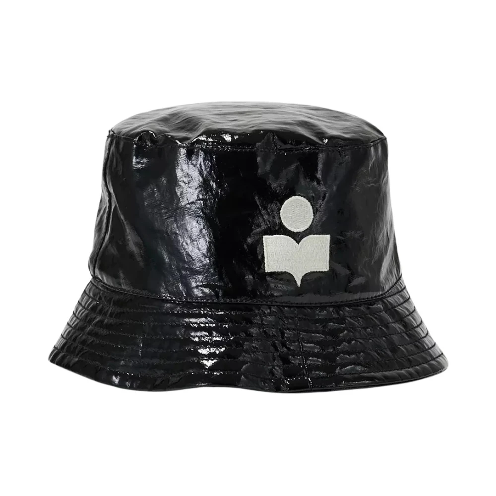 Isabel Marant Women's Black Bucket Hat Logo Stitched
