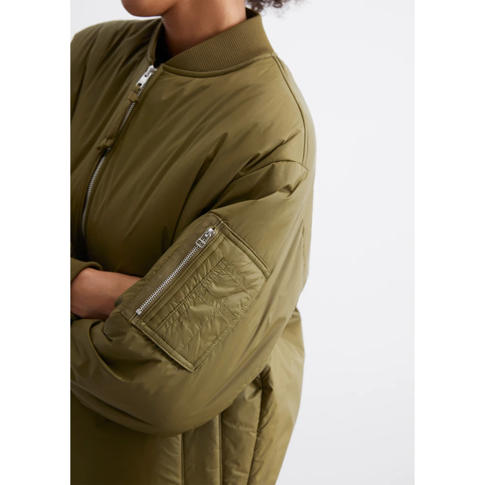 Marc O'Polo Aviator-stijl reguliere lange blouson Brown Dames