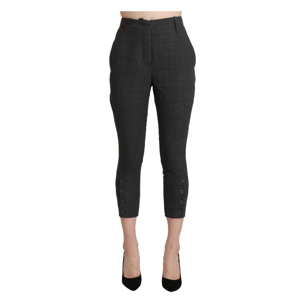 Ermanno Scervino Women's Black High-Waisted Cropped Capri Trousers - Cropped Trousers - 2XS- Trousers