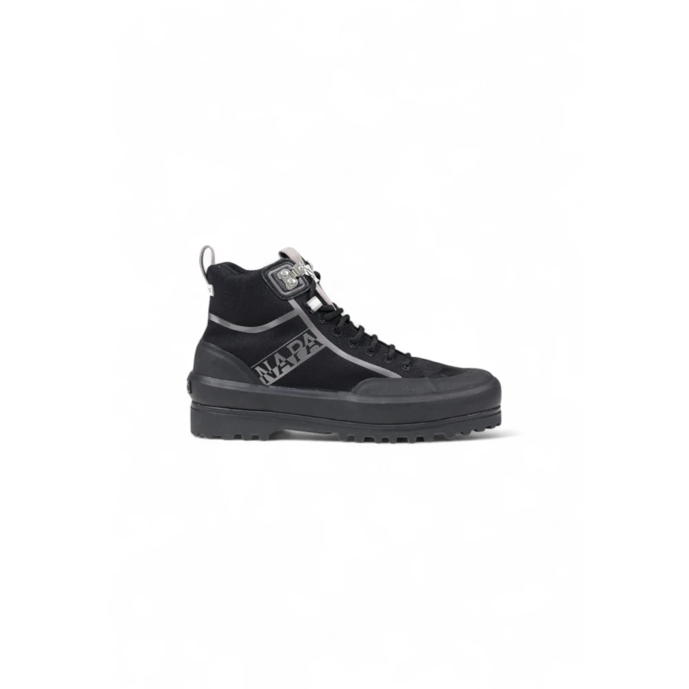 Superga Women's Black Lace-Up Boots,, Lace-Up Ankle Boots With Rubber Sole Size 6 Uk