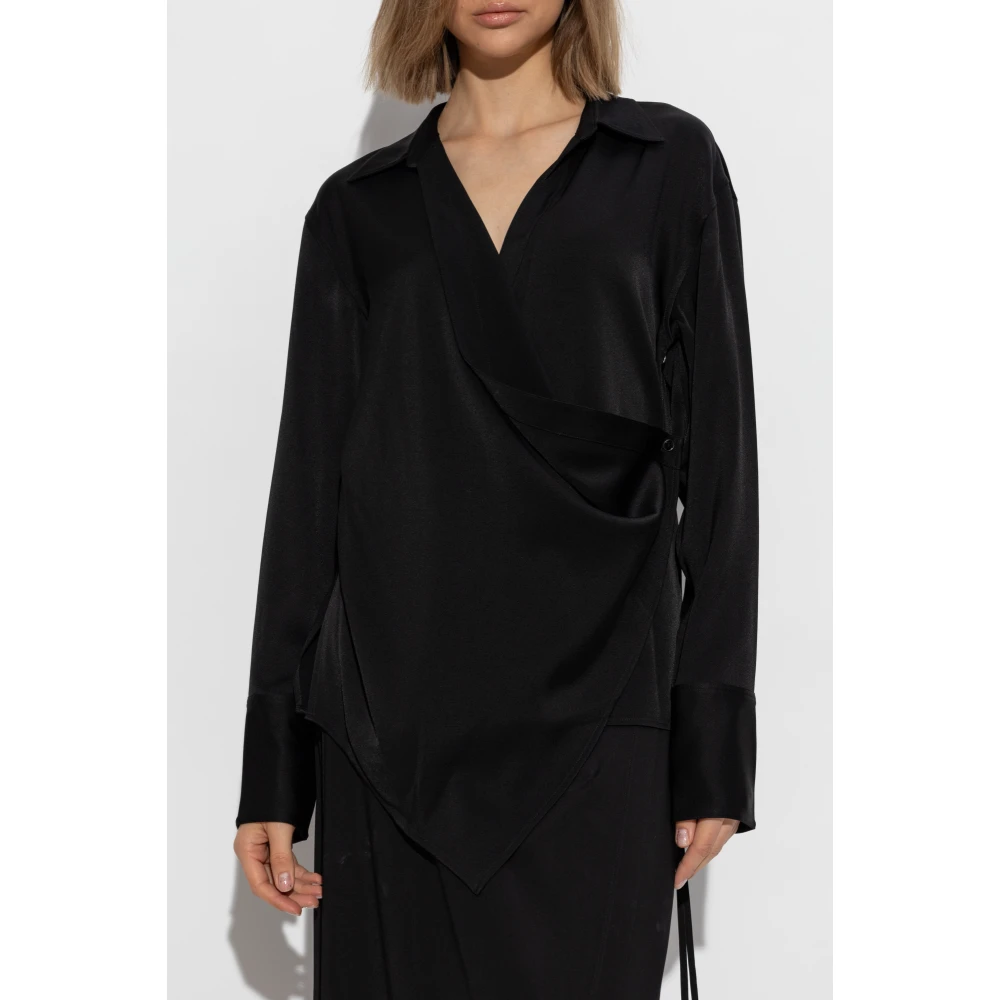 Helmut Lang Wikkelshirt Black Dames