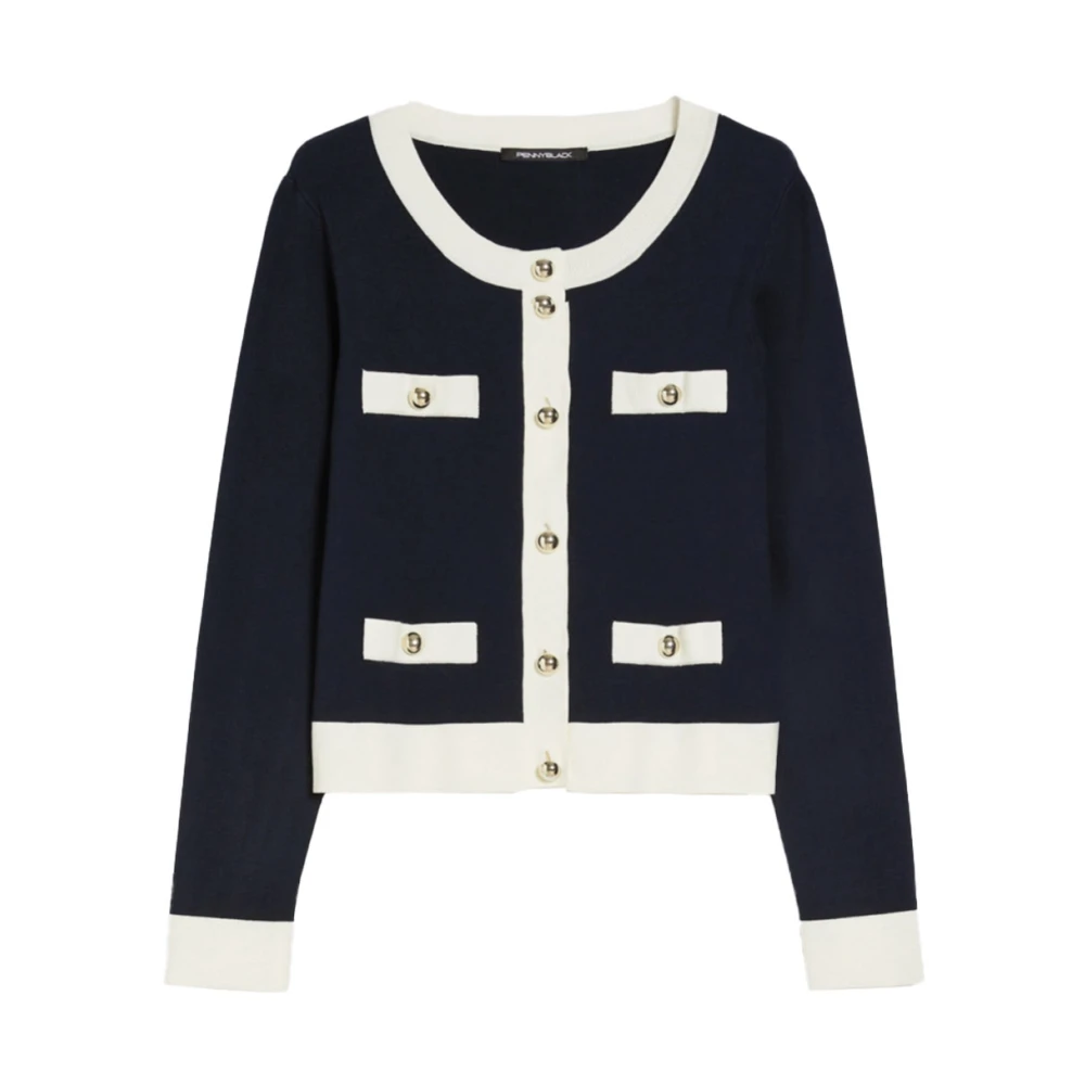 Pennyblack Viscose Vest Cardigan Blue Dames