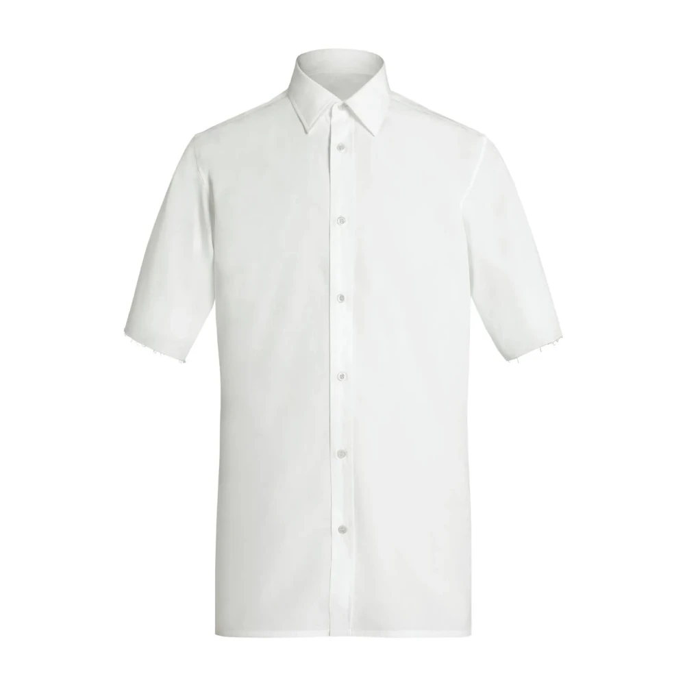 Maison Margiela Witte Katoenen Korte Mouwen Overhemd White Heren