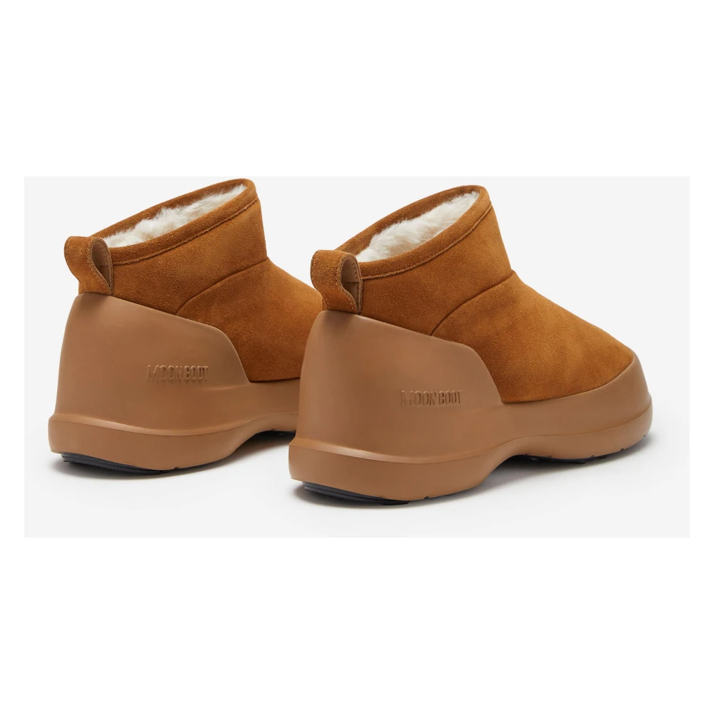 Moon Boot Boys Brown Luna Suede Low Boots Size 38 Eu