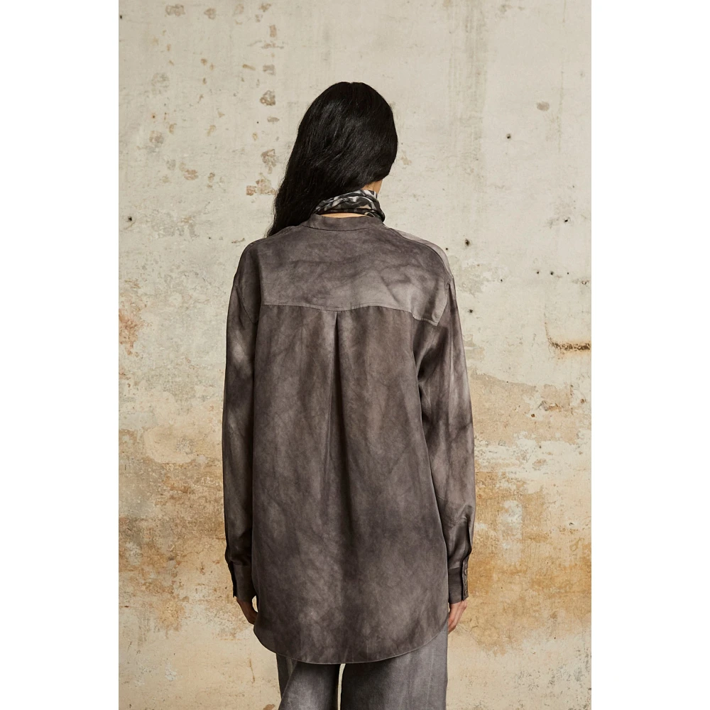 Cortana Park lila zijden overhemd Gray Dames