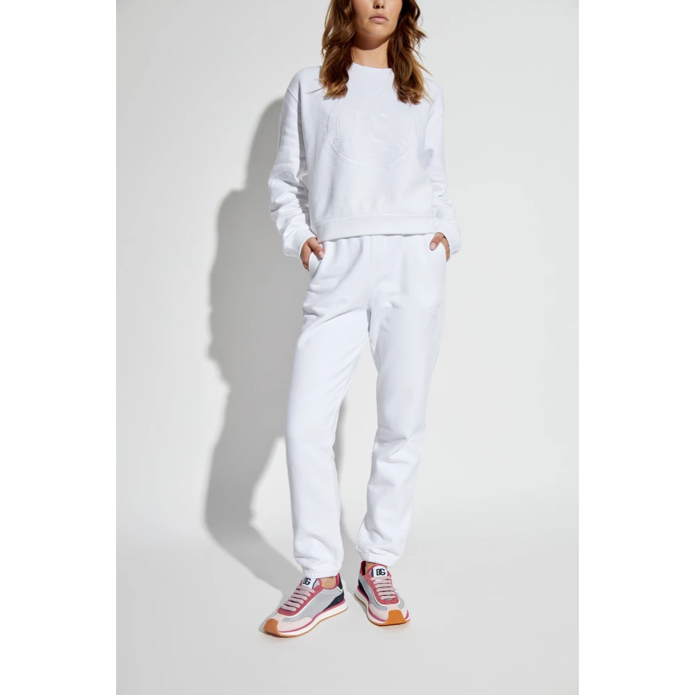 Dolce & Gabbana Sweatshirt met geborduurd logo White Dames