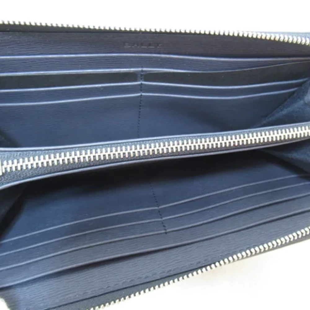Bally Pre-owned Leather wallets Blue Heren