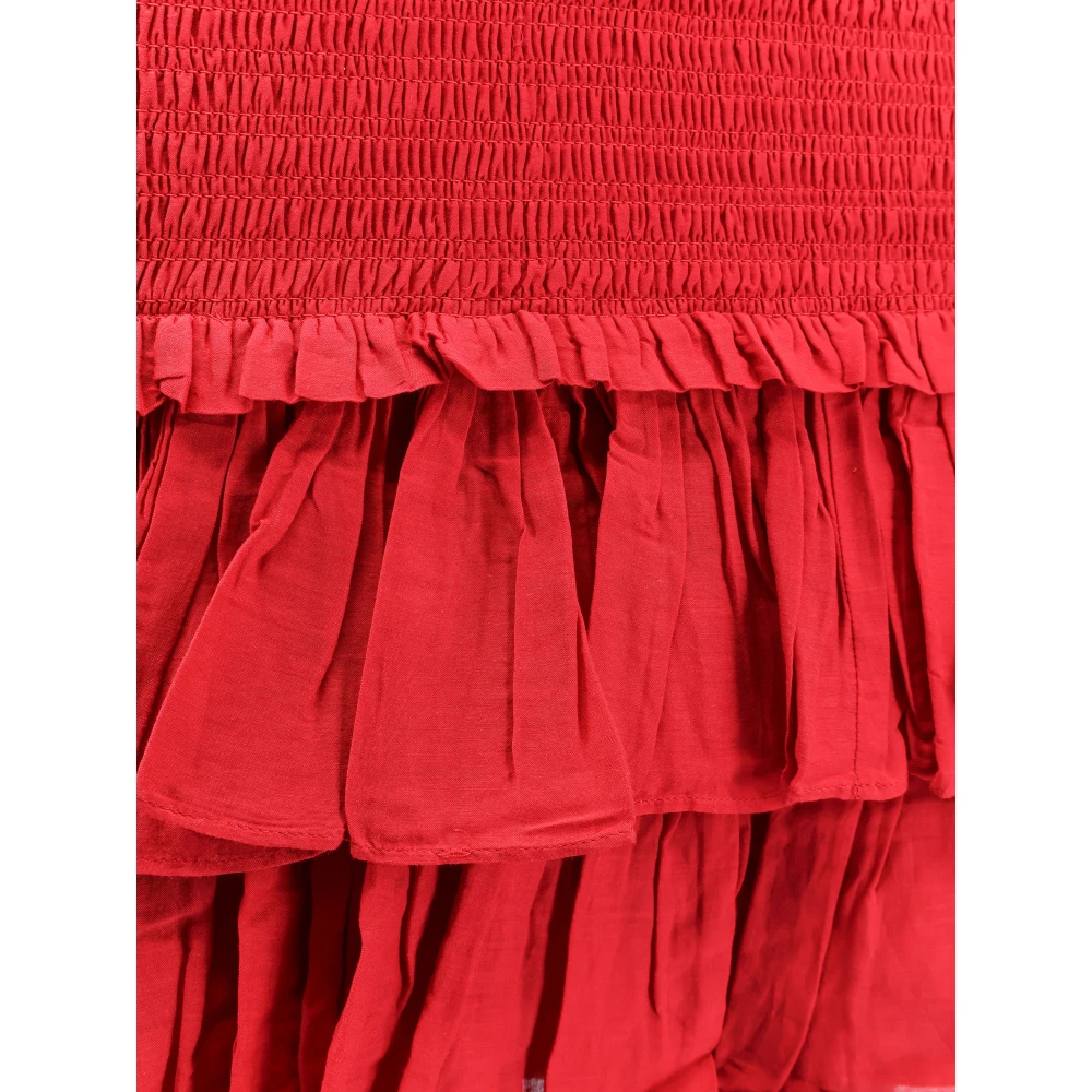 Isabel Marant Étoile Biologische Katoen Viscose Rok met Volants Red Dames