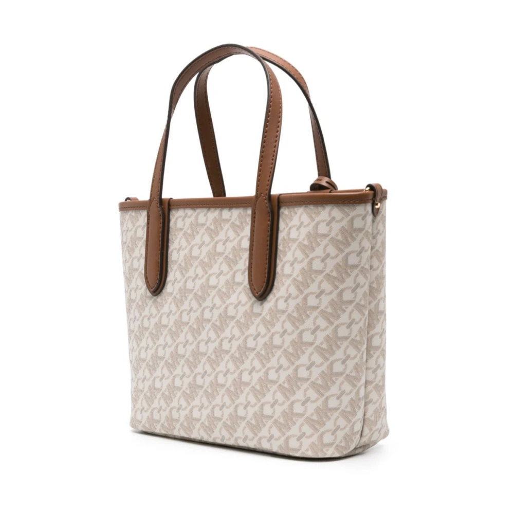 Michael Kors Stijlvolle witte handtas met leren afwerking White Dames