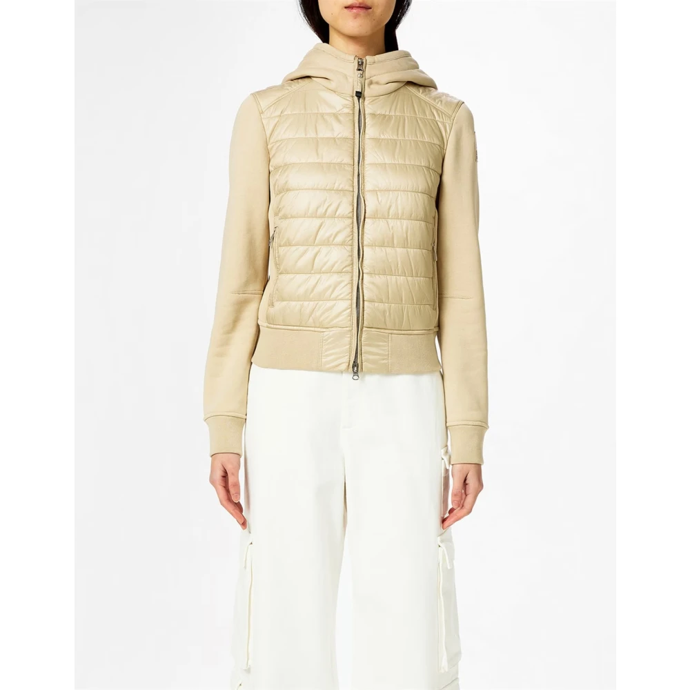 Parajumpers Hybride Pufferjas Rits Logo Beige Dames