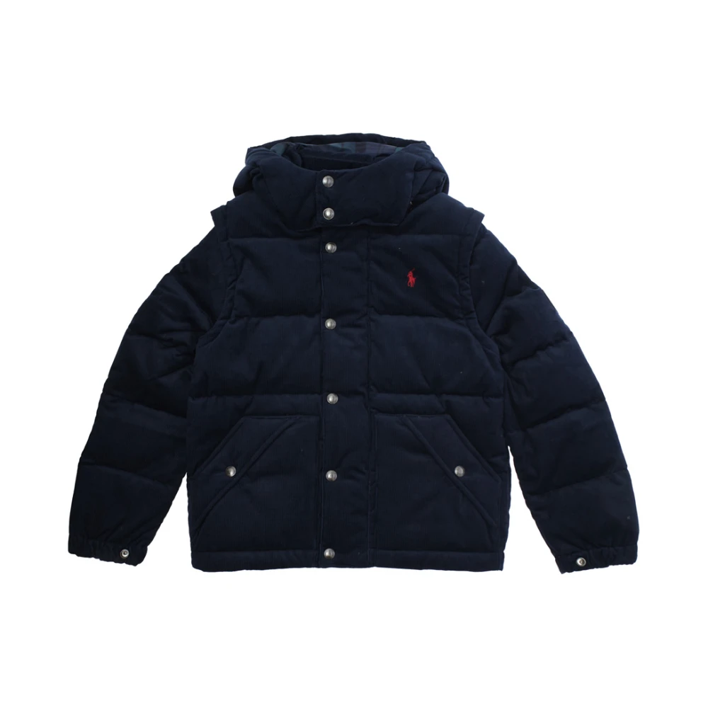 Polo Ralph Lauren Blauwe Velvet Donsjas met Logo Blue Heren