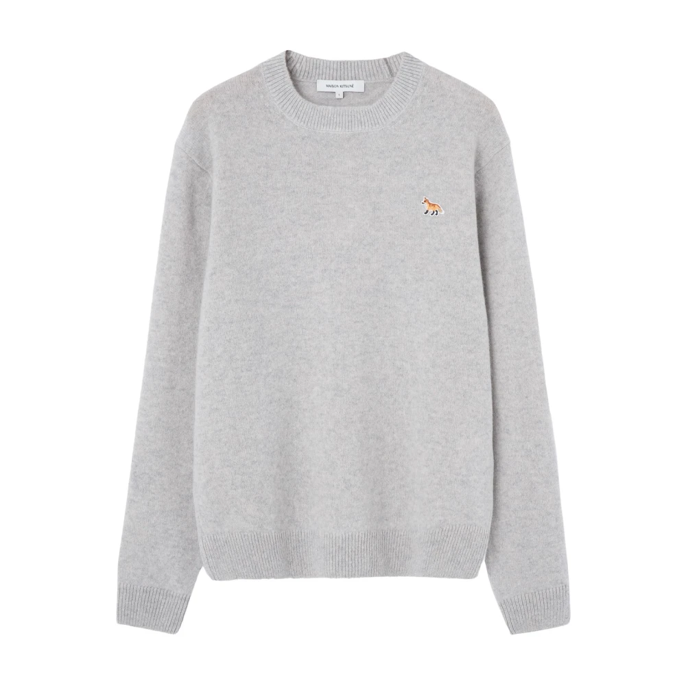 Maison Kitsuné Grijze Melange Regular Jumper Gray Heren