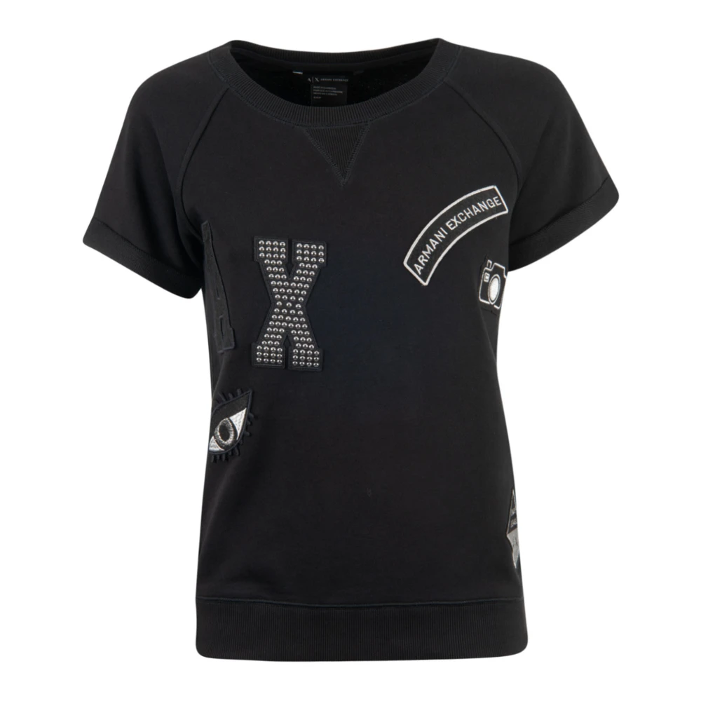 Armani Exchange Zwarte Sweatshirt voor een Stijlvolle Look Black Dames
