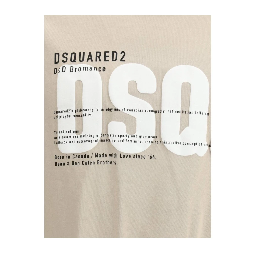 Dsquared2 Katoenen T-shirt met Monogram Print Beige Heren