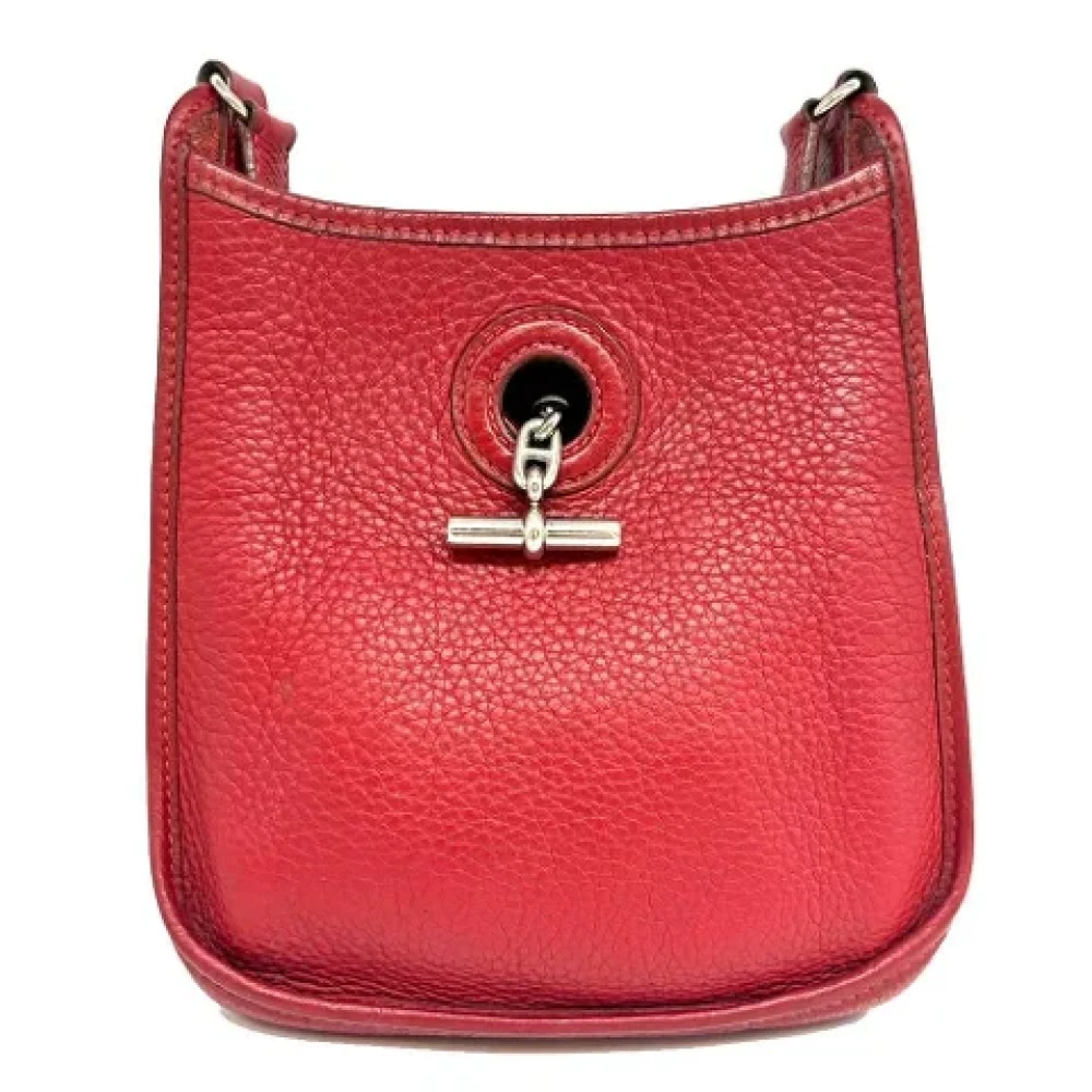 Hermès Vintage Pre-owned Leather crossbody-bags Red Dames