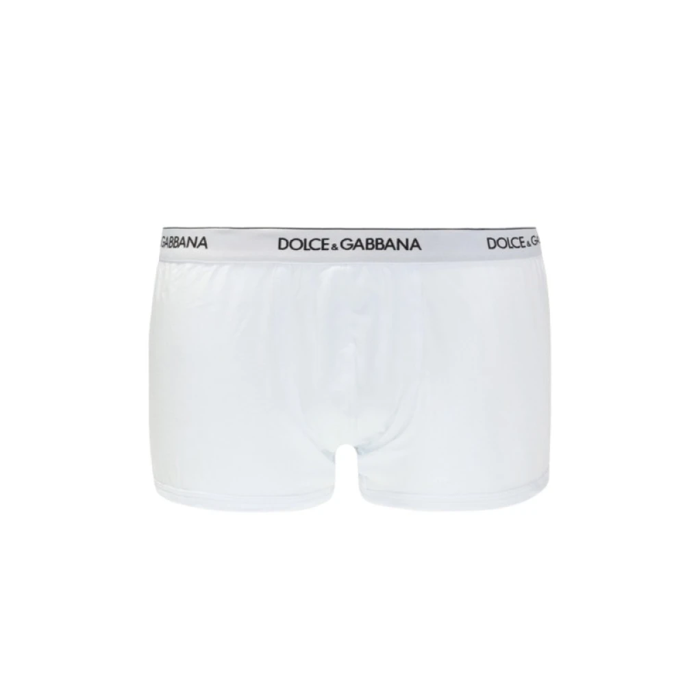Dolce & Gabbana Witte Katoenen Boxers 2-Pack Wit Heren