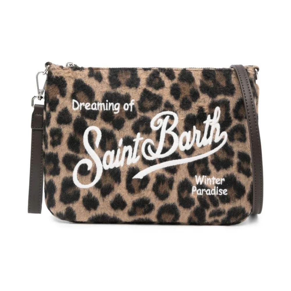 MC2 Saint Barth Animalier Bruine Textuur Schoudertas Brown Dames