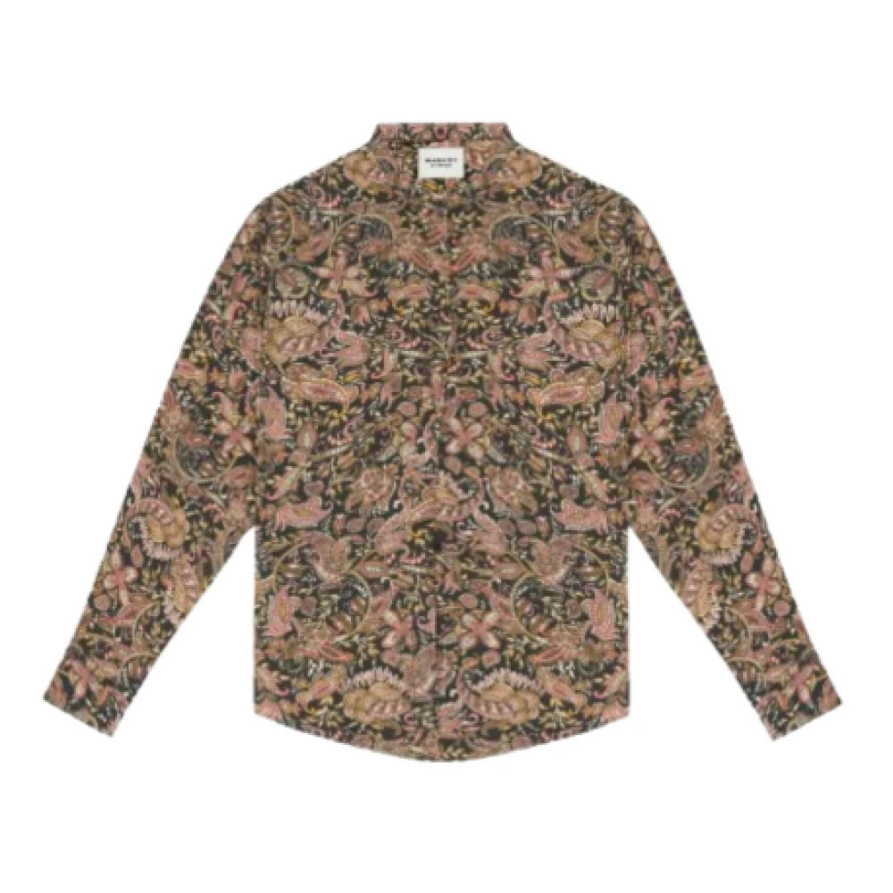 Isabel Marant Women's Black Shirts, 2XS, Bohemian Chic Printed Fluid Shirt