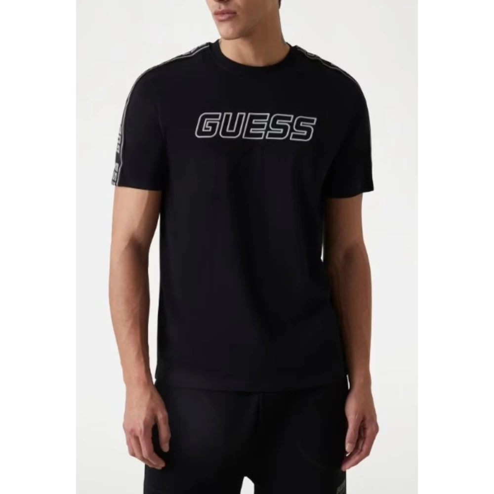 Guess Arlo Katoenen T-shirt Regular Fit Jersey Black Heren