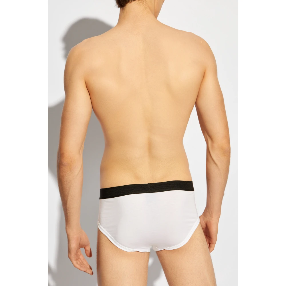 Tom Ford Twee-pack slip briefs met logo White Heren