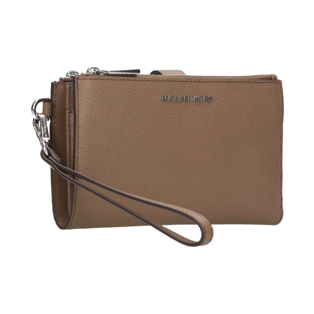 Michael Kors Leren Clutch Portemonnee met Telefoonvak Brown Dames