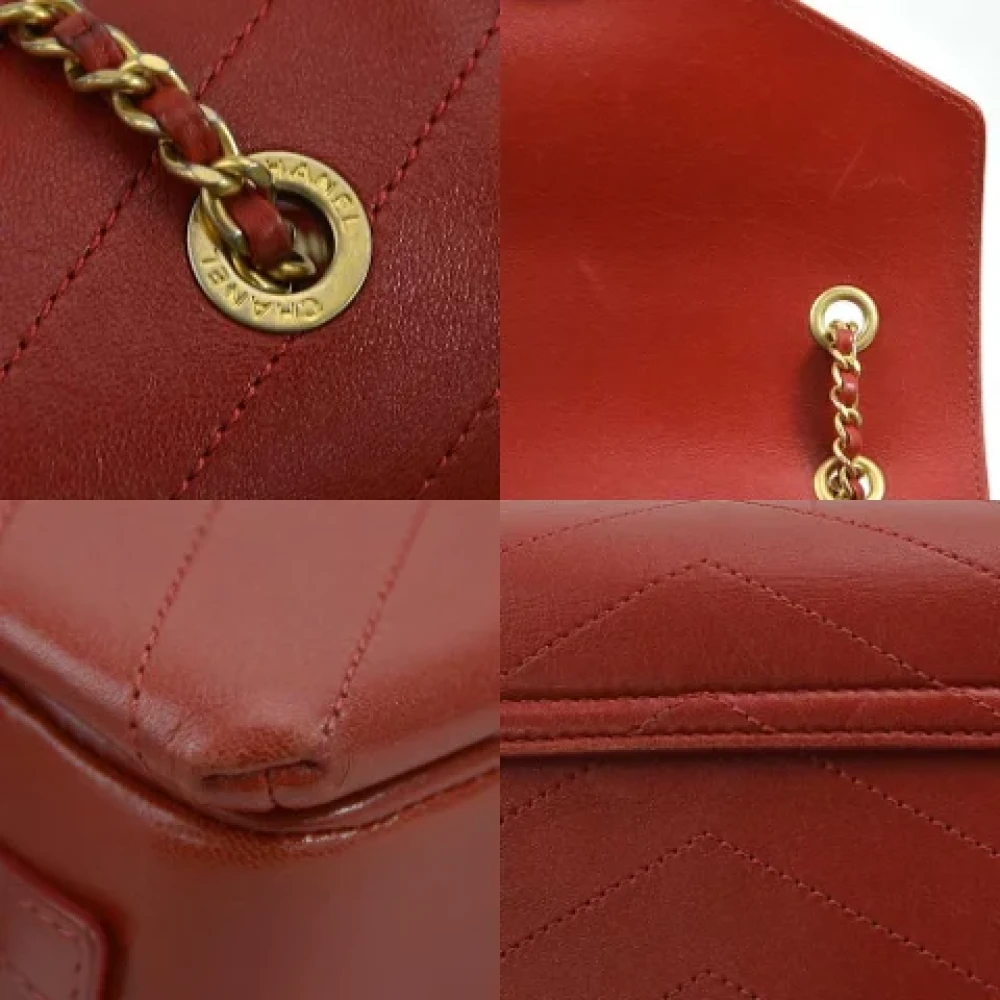 Chanel Vintage Pre-owned Leather chanel-bags Red Dames