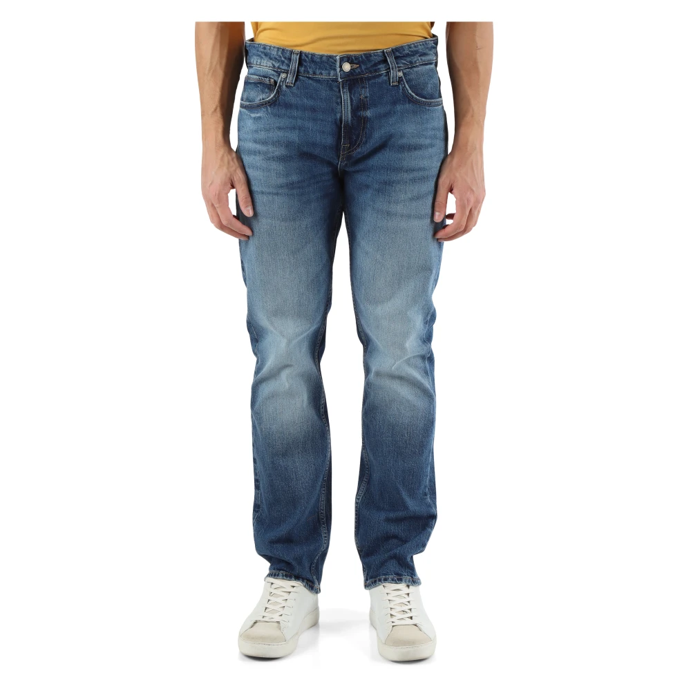 Guess Slim Fit Jeans Vijf Zakken Bewust Versleten Blue Heren