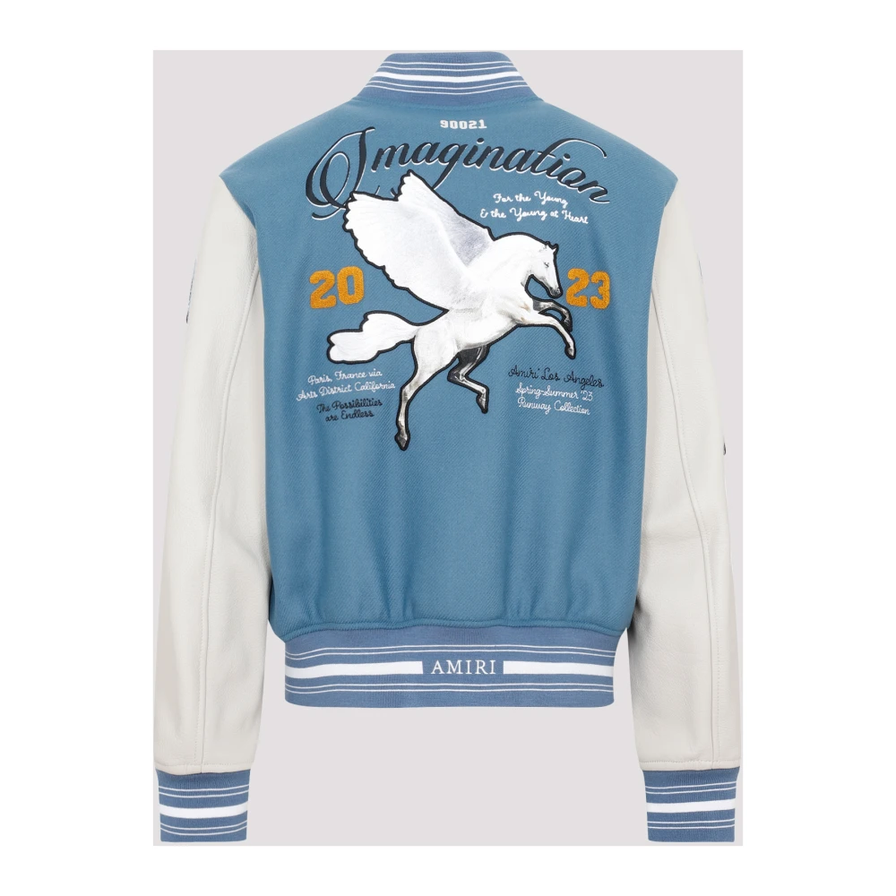Amiri Blauwvin Oversized Varsity Jack Blue Heren